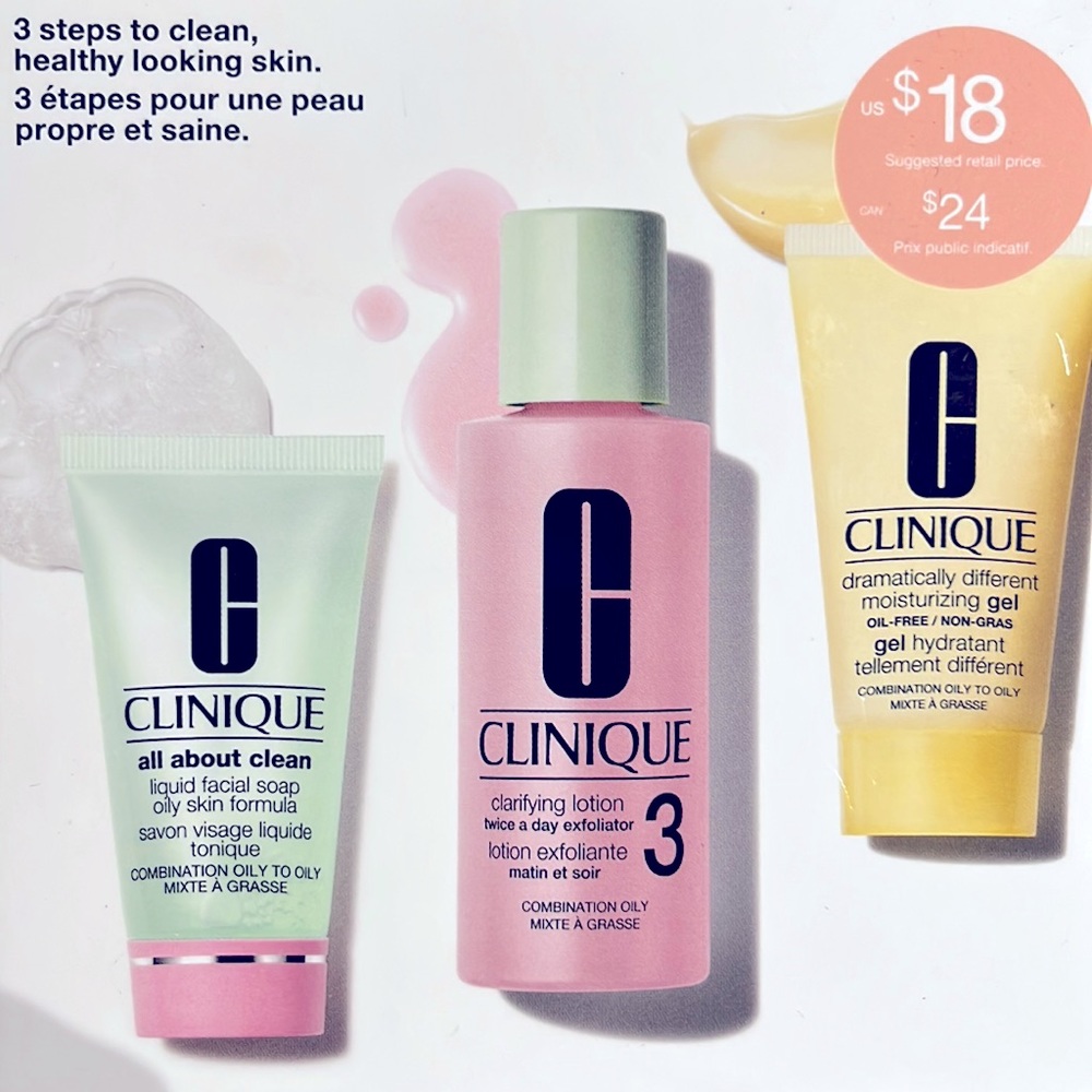 Clinique 3 Piece Gift & Cosmetic Bag - Skin School Supplies